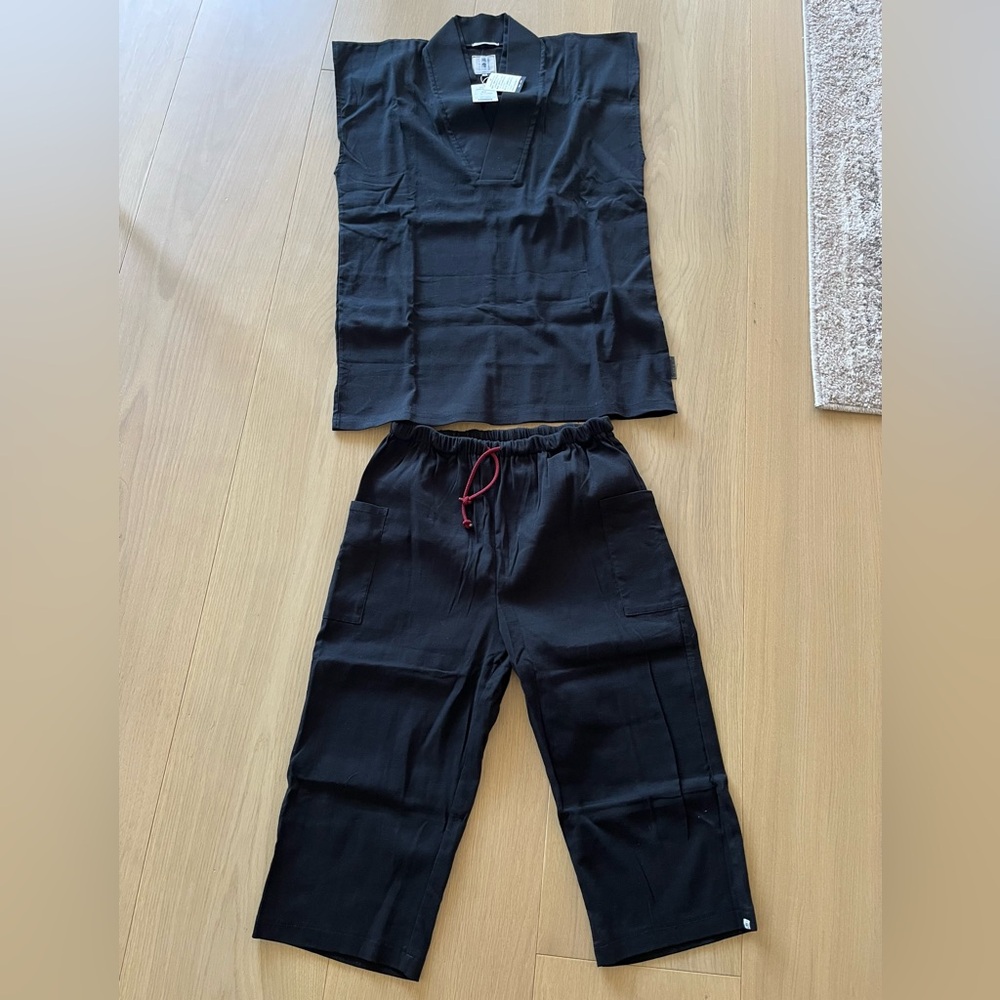 Sou Sou men’s black two piece jinbei summer set. Men’s US small/Japanese medium.